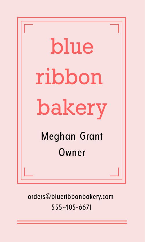 Cakes and More Bakery Business Card