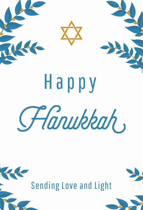 Simple Happy Hanukkah Table Tent