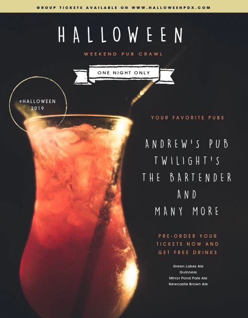 Pub Halloween Flyer page 1 preview