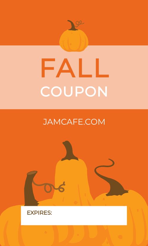 Pumpkin Fall Coupon page 1 preview