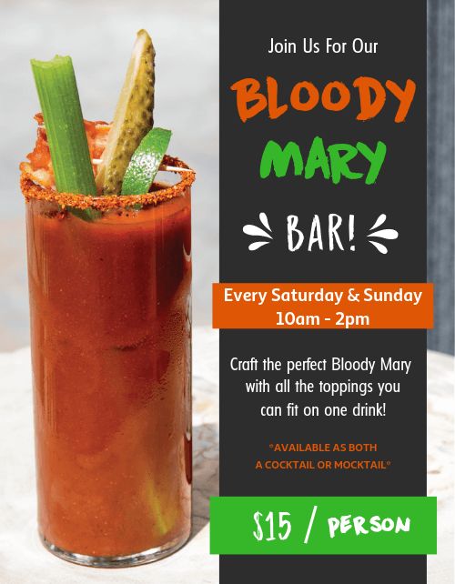 Bloody Mary Bar Flyer