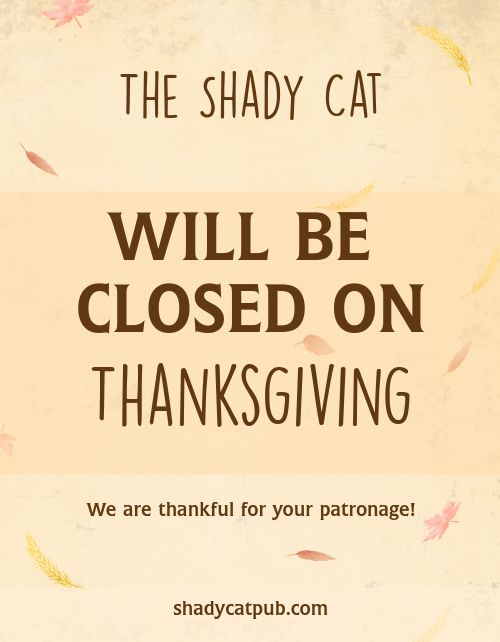 Closed for Thanksgiving Flyer