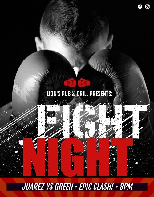 Red Fight Night Flyer page 1 preview