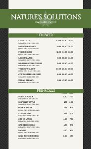 Dispensary Menu Template