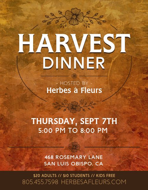 Harvest Dinner Flyer