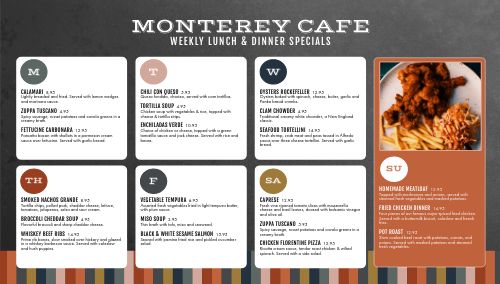 Modern Cafe Daily Specials Digital Menu Board