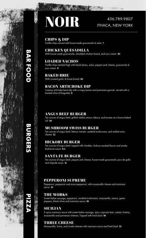 Upscale Bar Menu Design Template by MustHaveMenus