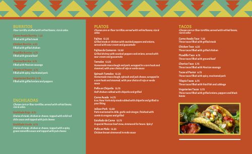 Green Diner Mexican Takeout Menu