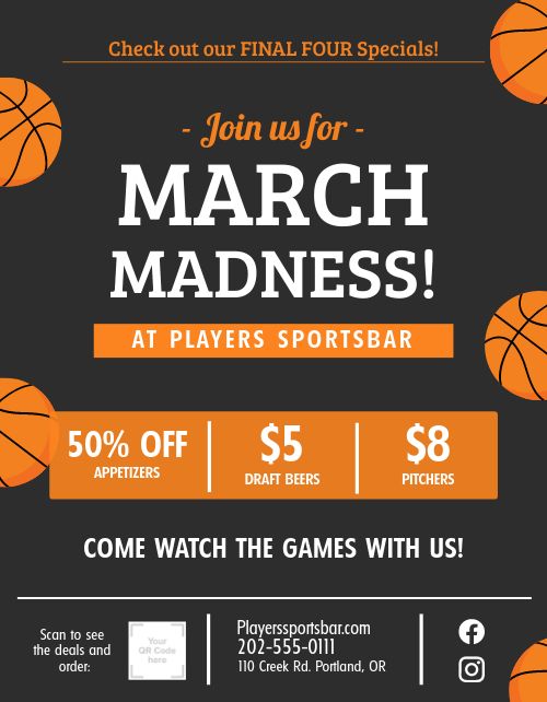 March Madness Sign Template by MustHaveMenus