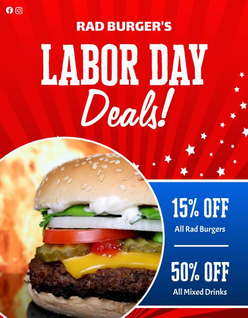 Red Labor Day Deals Flyer