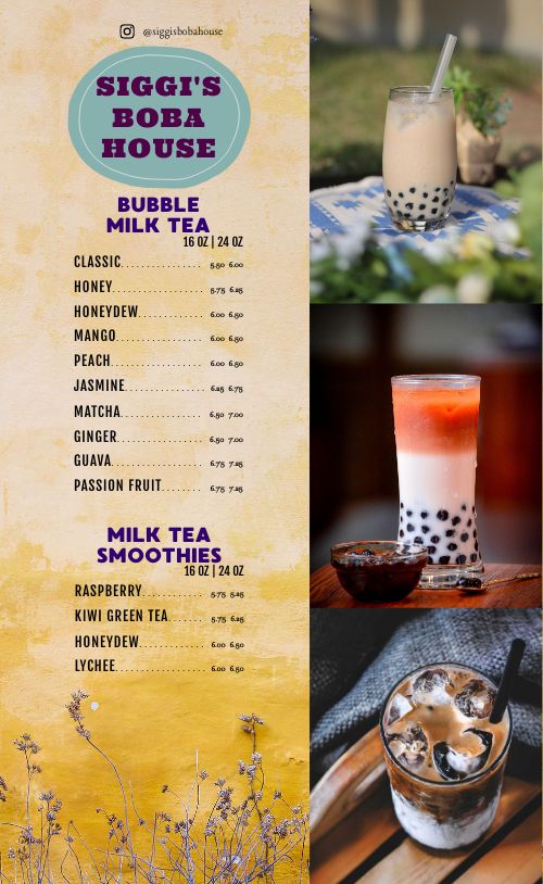 Tea Menu Templates - MustHaveMenus  Bubble tea menu, Tea smoothies, Tea  house menu