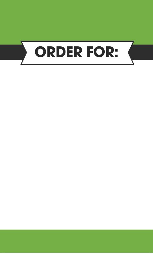 Simple Takeout Order Label