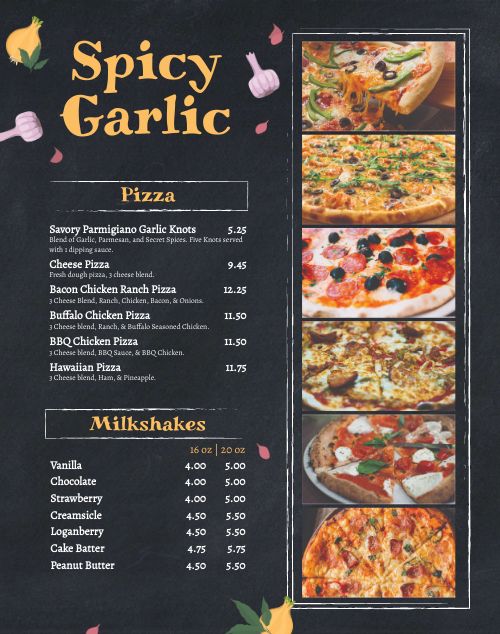 Pizzeria Truck Menu Poster page 1 preview