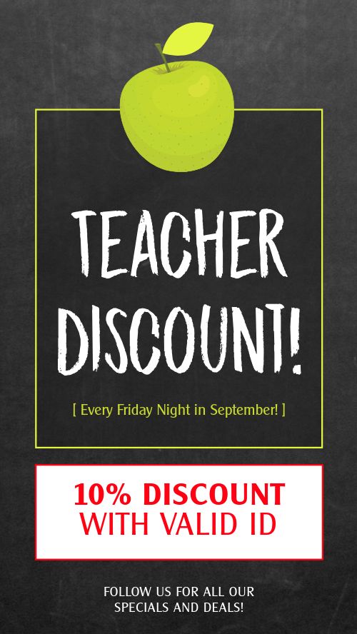 Chalkboard Teacher Discount IG Story
