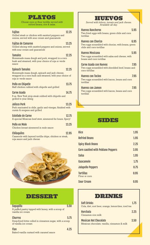 Taqueria Menu Design Template by MustHaveMenus