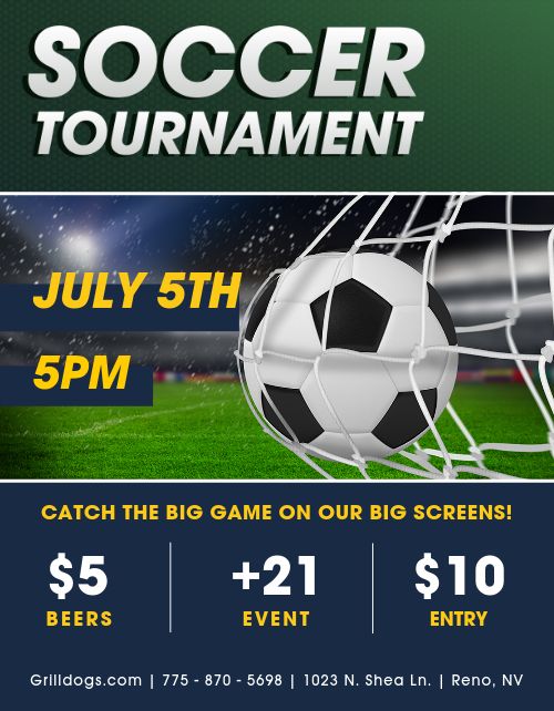 Soccer Tournament Flyer Template by MustHaveMenus