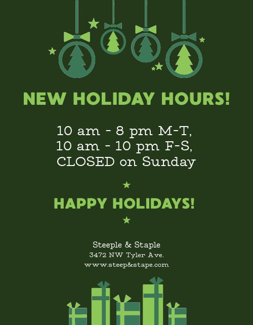 Holiday Business Hours Flyer