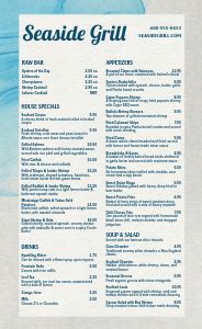 Seafood Grill Menu Design Template By MustHaveMenus