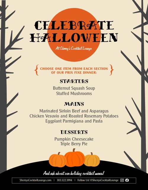Halloween Menu Sign page 1 preview