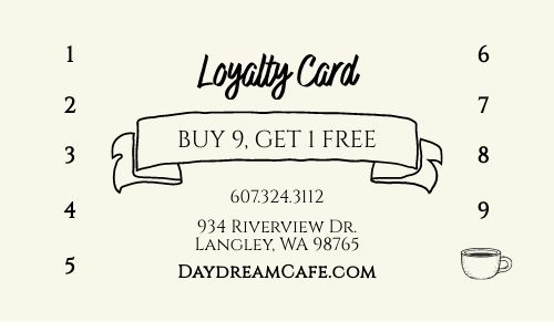 Cafe Customer Card