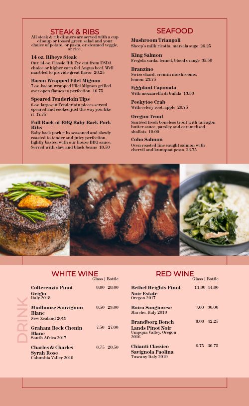 Colorful Steakhouse Menu page 2 preview