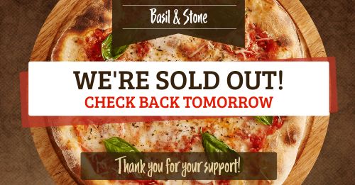 Pizza Sold Out Facebook Post