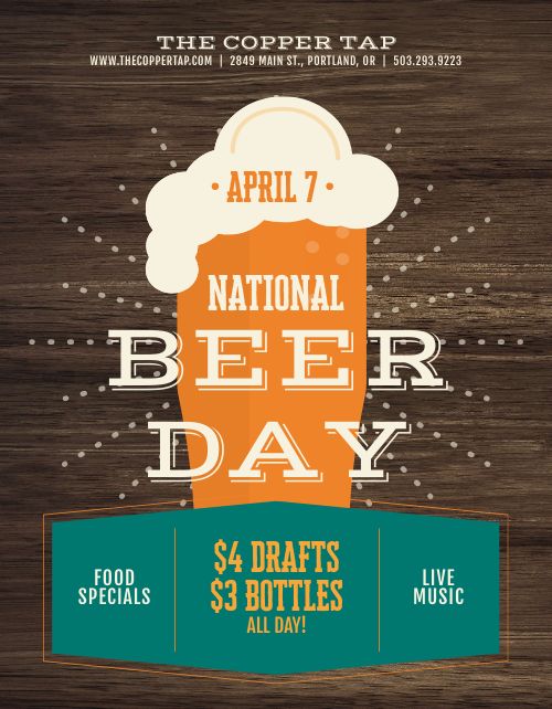 National Beer Day Deal Flyer Template by MustHaveMenus