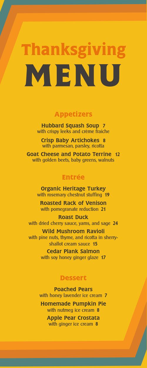 Bold Thanksgiving Half Page Menu Template by MustHaveMenus