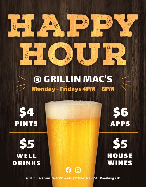 Happy Hour Draft Flyer Template by MustHaveMenus