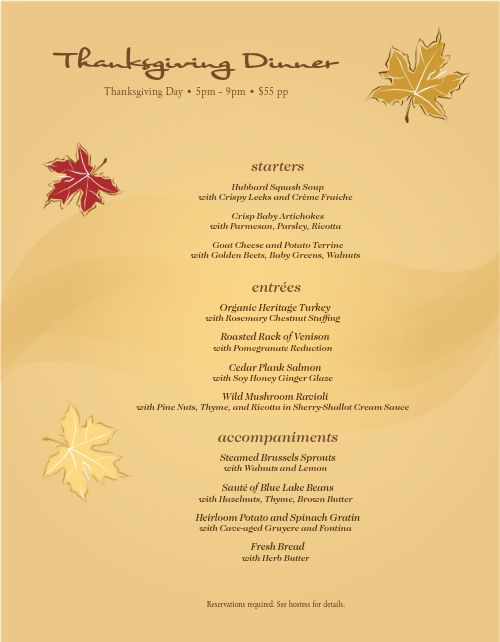 Autumn Dinner Menu Design Template by MustHaveMenus