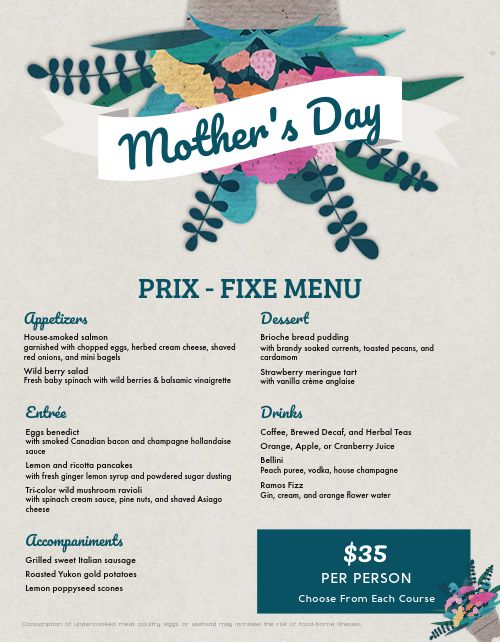 Essential Mothers Day Menu
