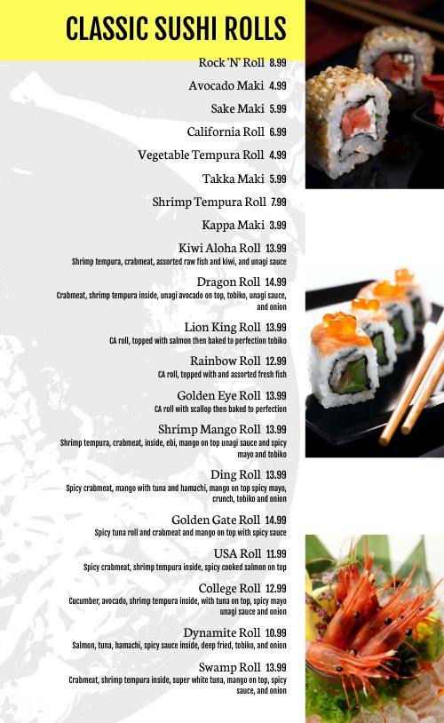 Casual Japanese Menu page 2 preview