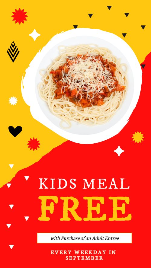 Free Kids Meal Instagram Story page 1 preview