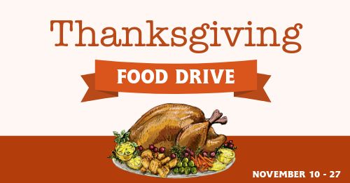 Food Drive Thanksgiving Facebook Post