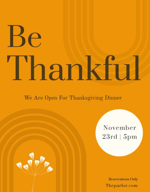 Be Thankful Thanksgiving Flyer page 1 preview
