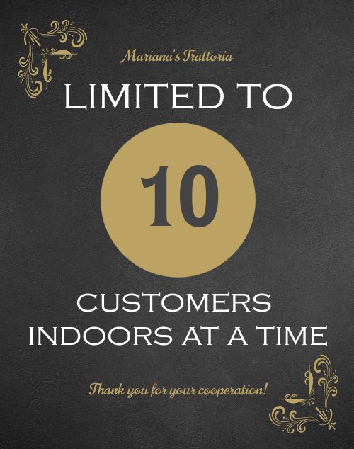Limited Indoor Seating Poster