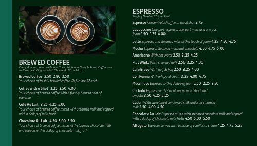 Jade Coffee Digital Menu Board page 1 preview