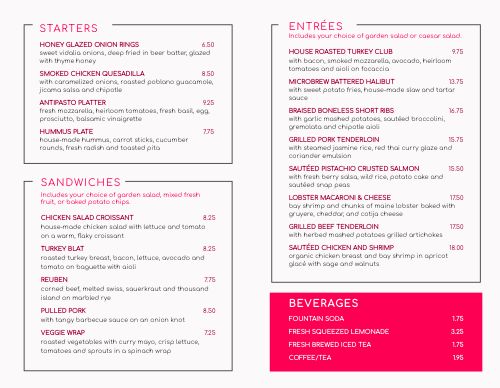 Pink Cafe Bifold Takeout Menu Template by MustHaveMenus