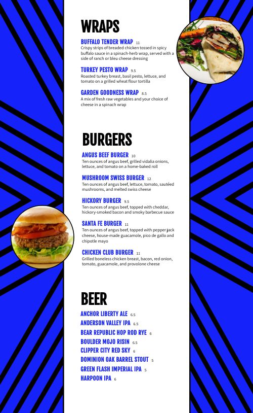 Abstract Pub Menu page 2 preview