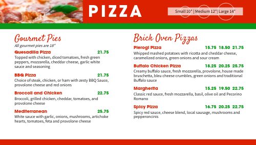 Pizza Electronic Menu page 2 preview