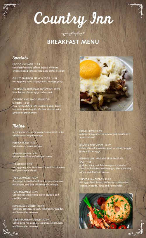 Eggs Breakfast Menu Design Template by MustHaveMenus