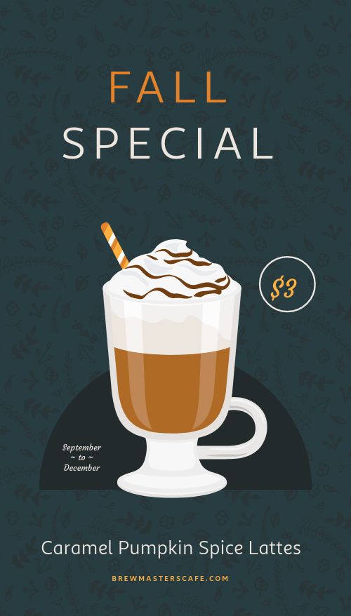 Fall Coffee Specials Digital Poster