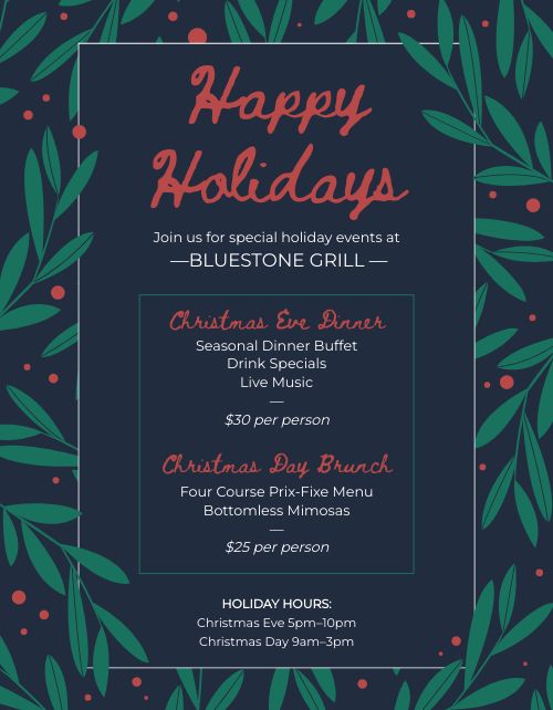 Christmas Holiday Specials Flyer Template by MustHaveMenus