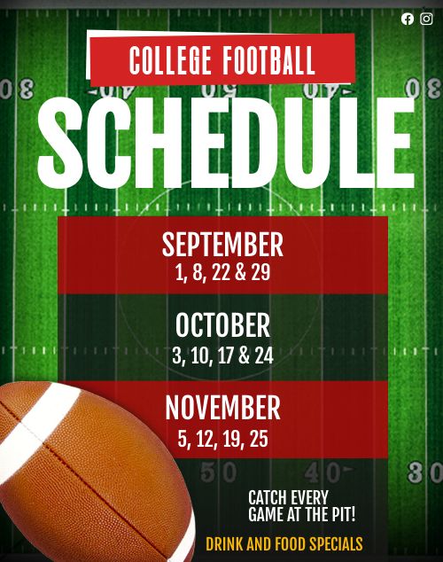 College Football Schedule Poster