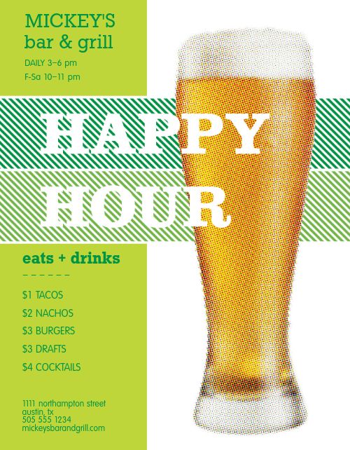 Bar Happy Hour Flyer