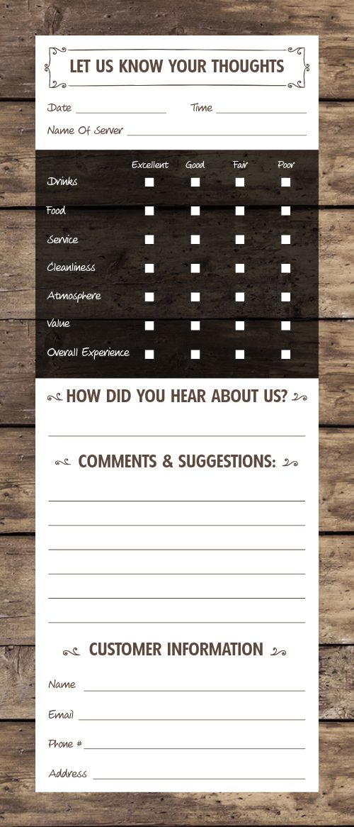 Wooden Comment Card
