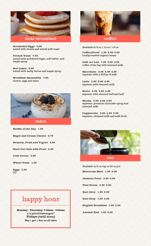 Casual Breakfast Menu page 2 preview