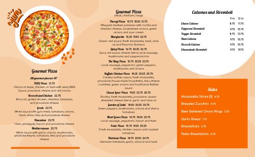 Make Your Own Pizza Takeout Menu