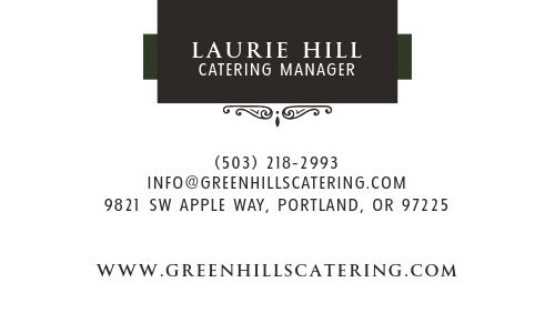 Lively Catering Business Card