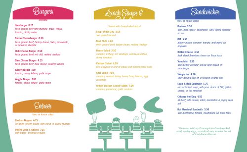 Colorful Diner Takeout Menu